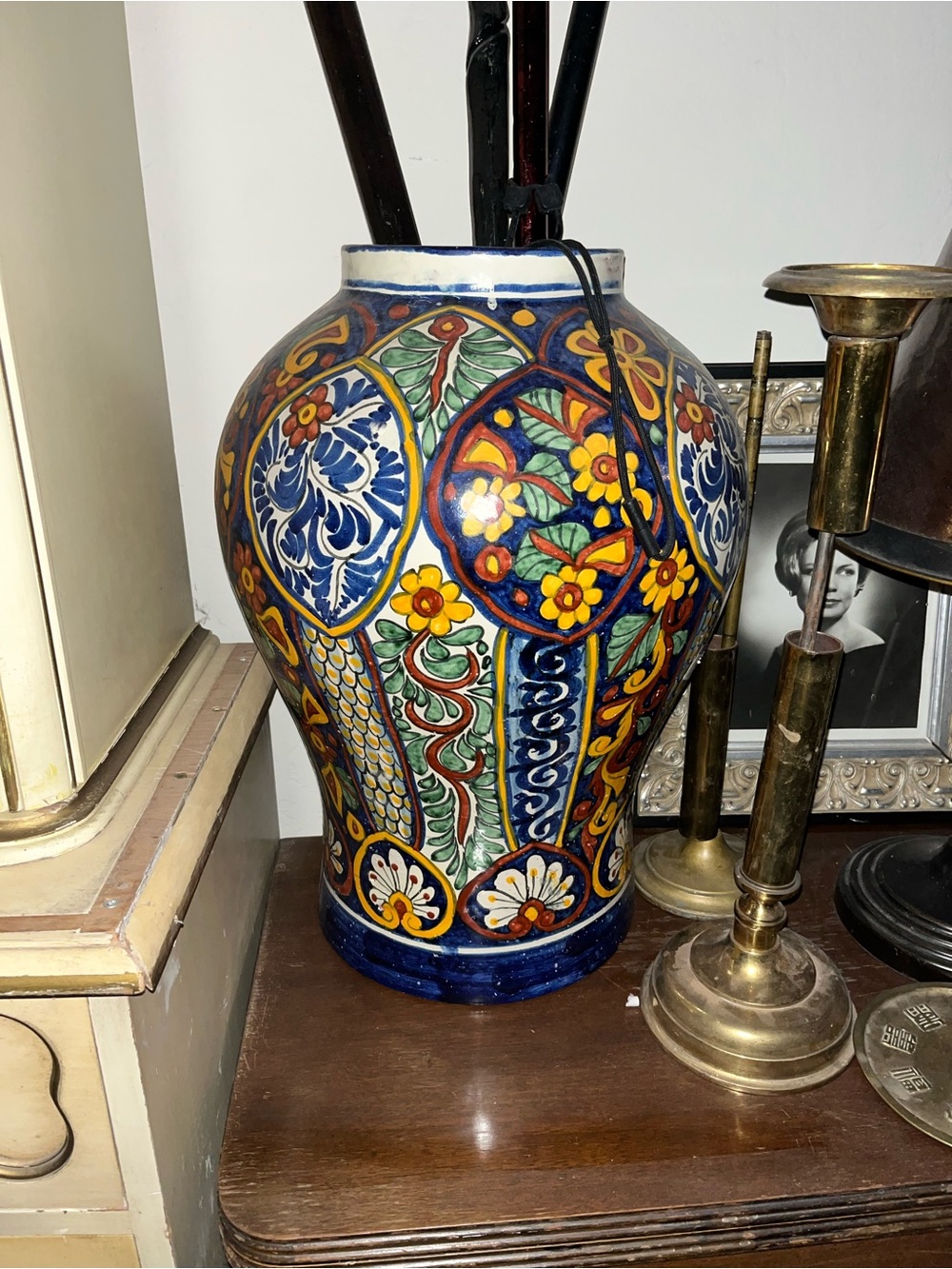 Hand-Painted Multicolor Ceramic Vase - Decorative Home Art